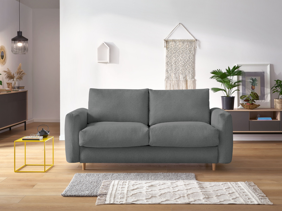 COCOONE omvormbare rechte bank met express-opening in gemêleerde stof