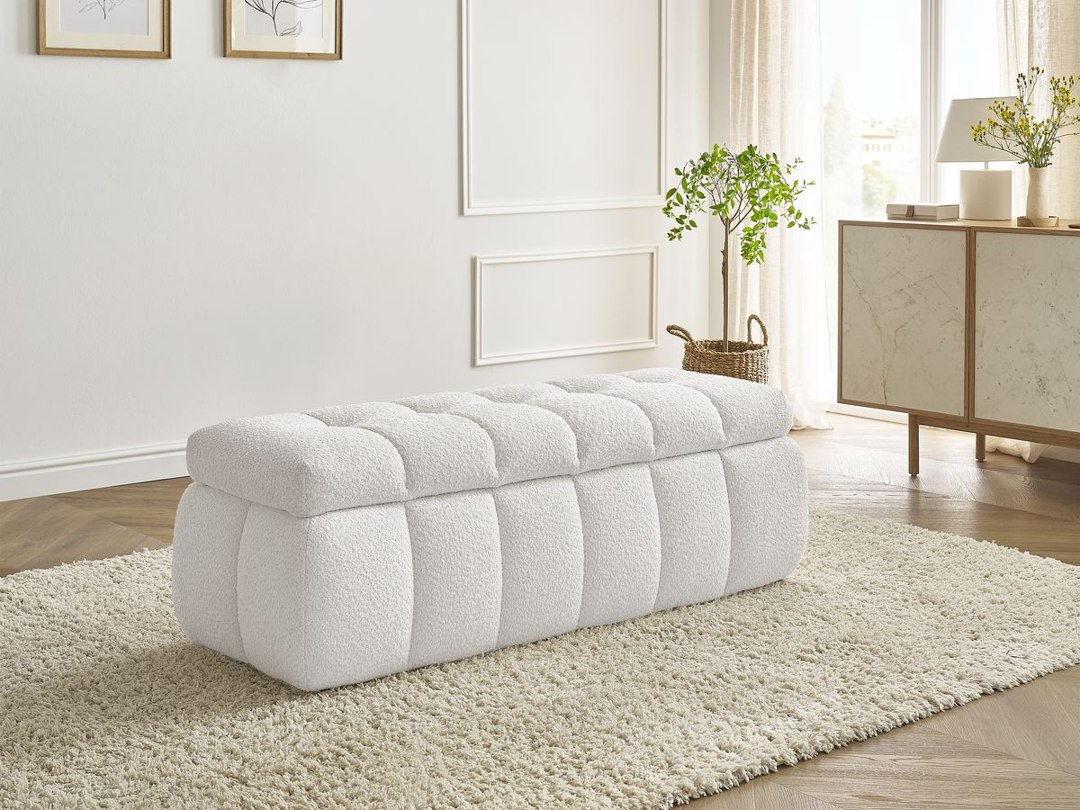 Bout de lit MONT-BLANC bouclette blanc — vue 6