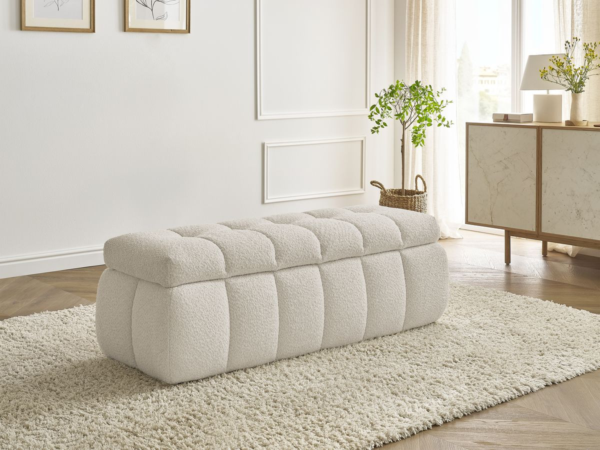 Bout de lit MONT-BLANC bouclette beige — vue 6