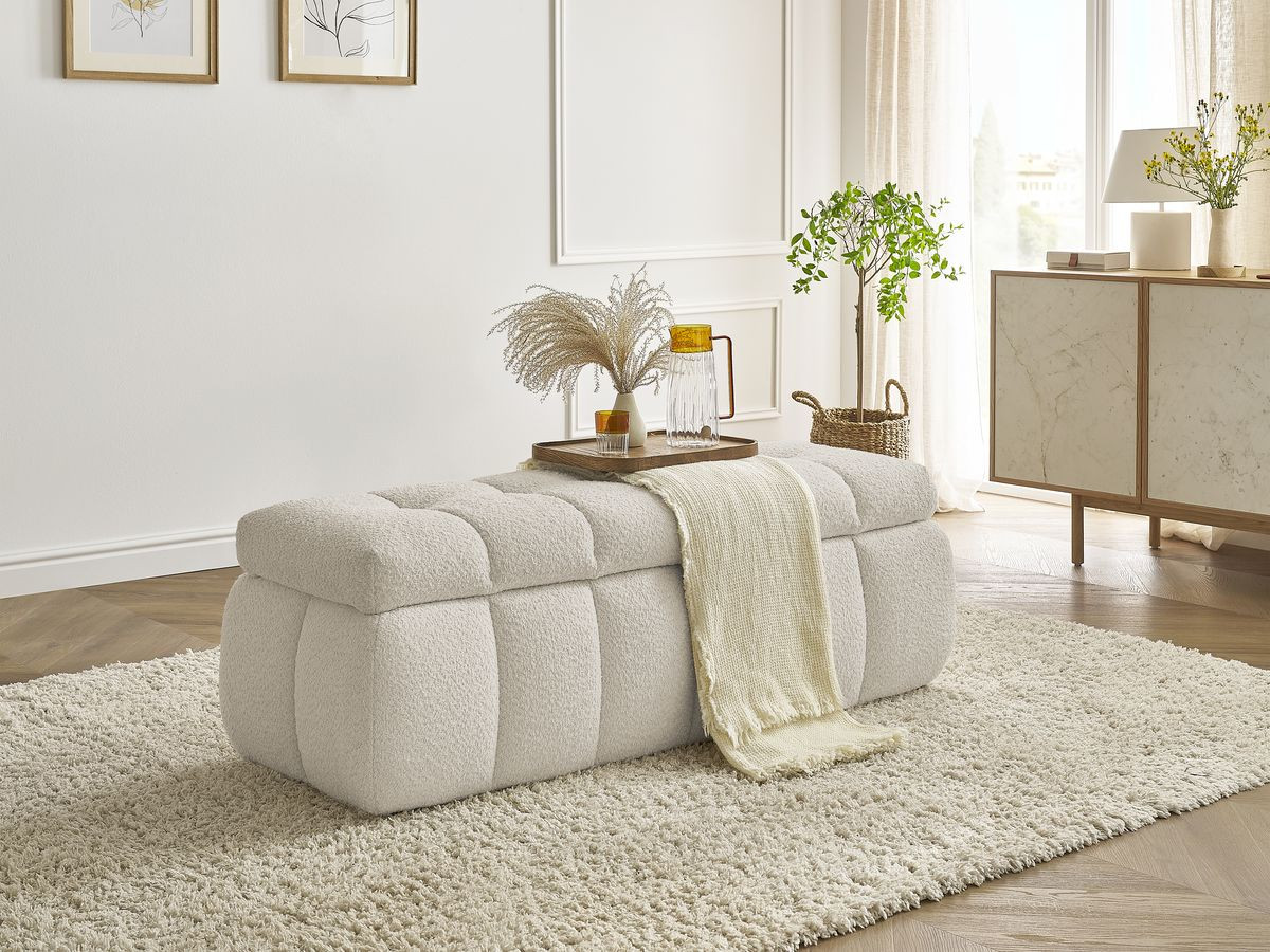 Bout de lit MONT-BLANC tissu bouclette