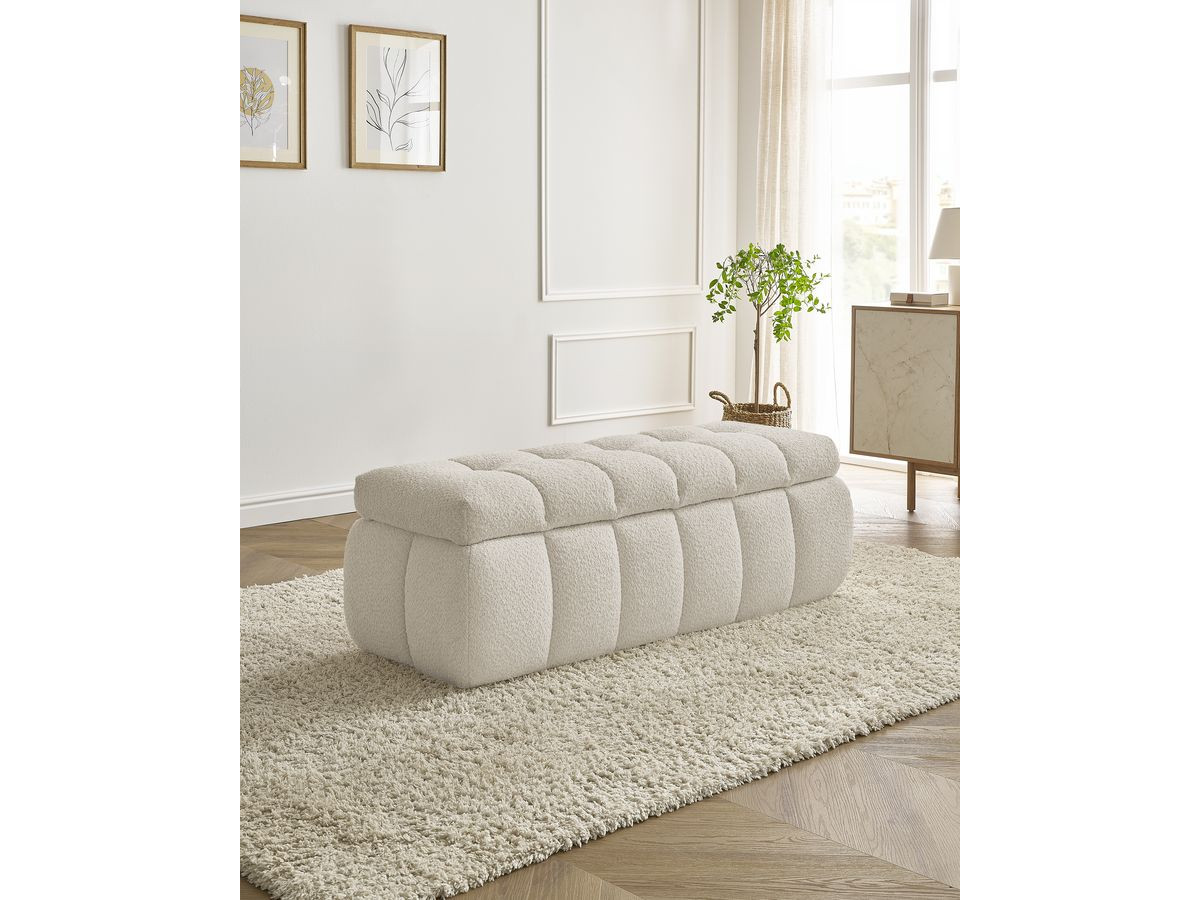 Bout de lit MONT-BLANC tissu bouclette