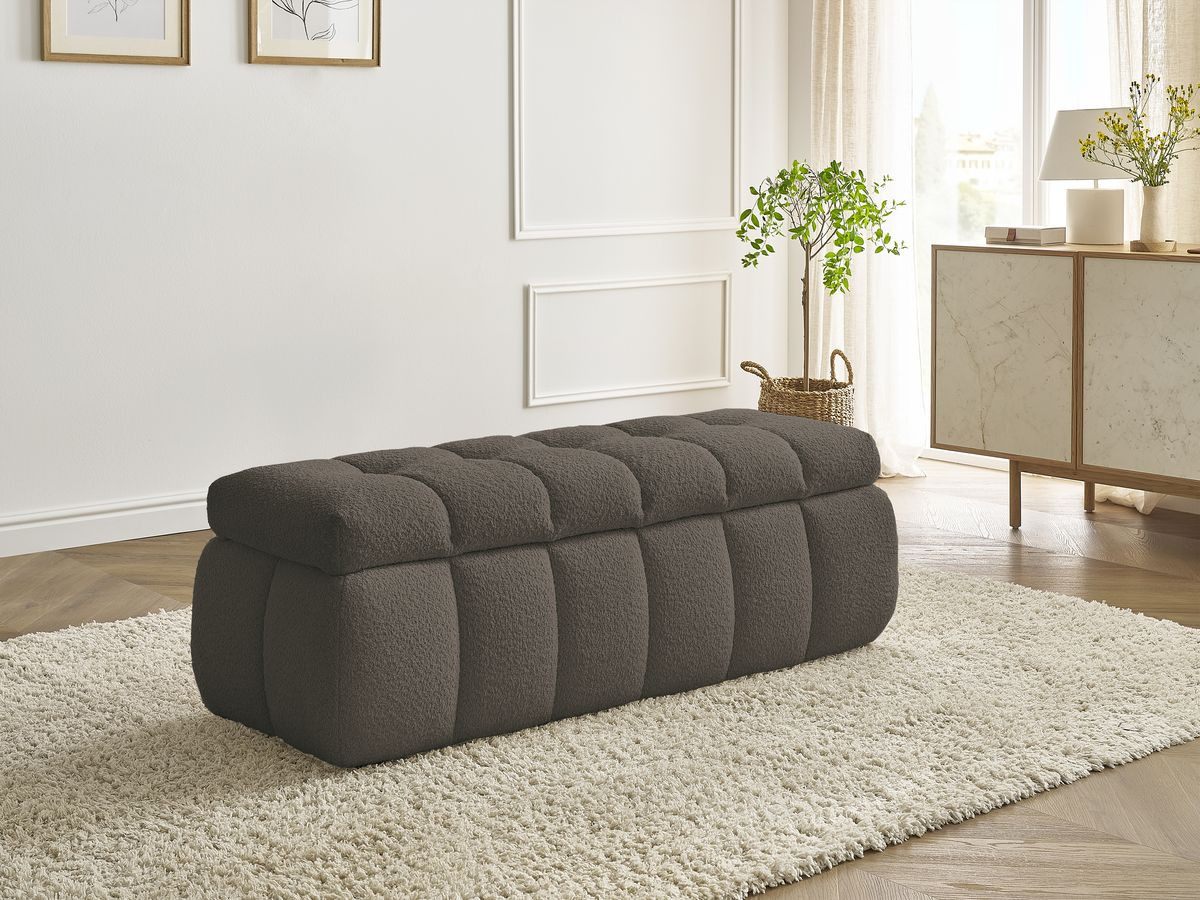 Bout de lit MONT-BLANC bouclette marron — vue 6