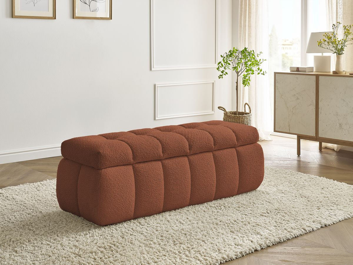 Bout de lit MONT-BLANC bouclette orange — vue 6