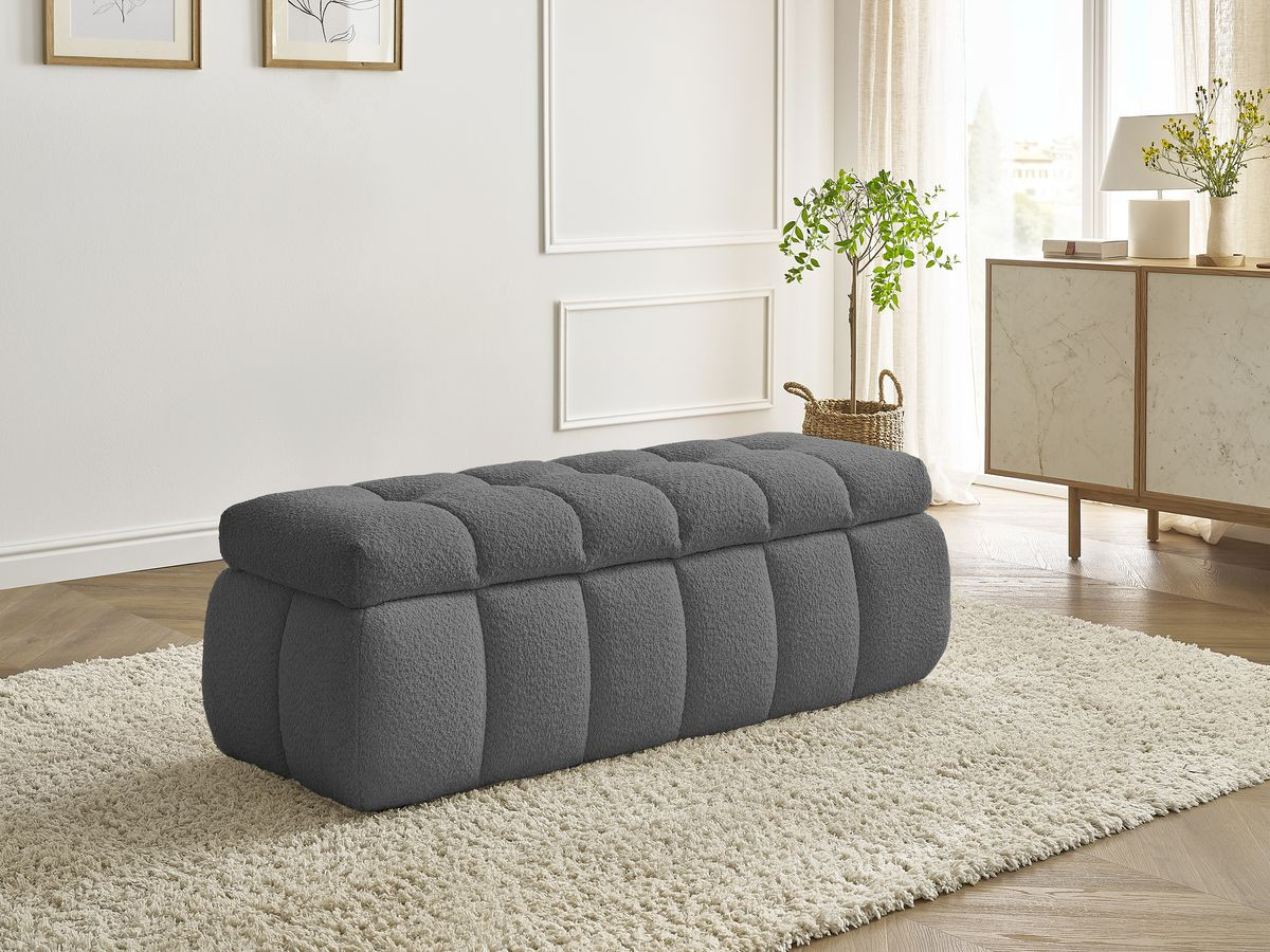 Bout de lit MONT-BLANC bouclette gris foncé — vue 6