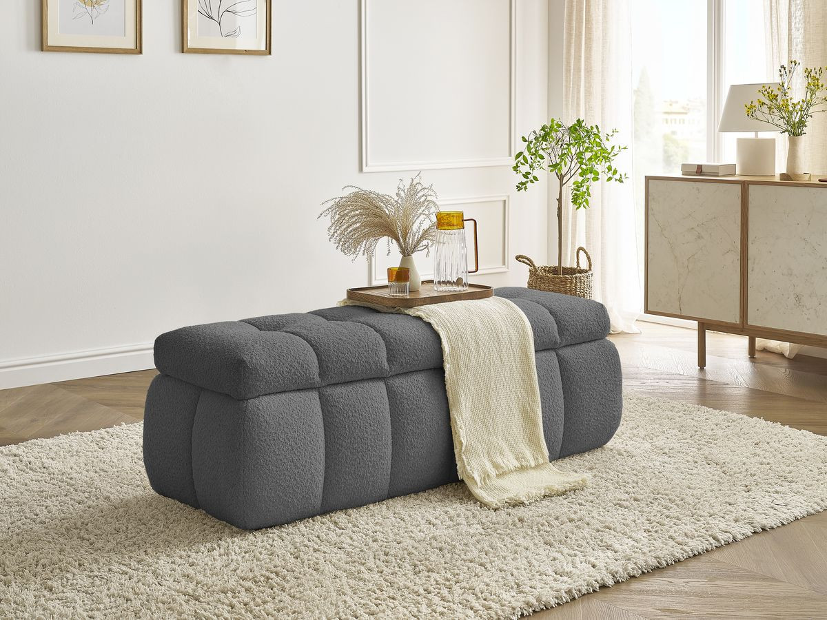 Bout de lit MONT-BLANC tissu bouclette