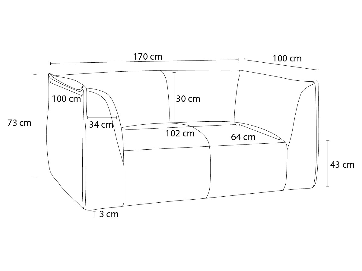 Canapé d'angle fixe EVEREST tissu chiné - Orange - Angle droit - 10 coussins