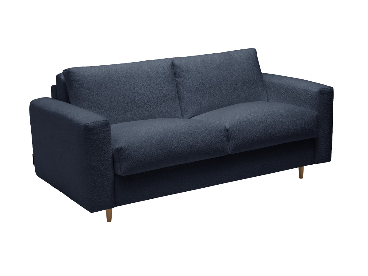 Canapé droit convertible COCOONE ouverture express tissu bouclette