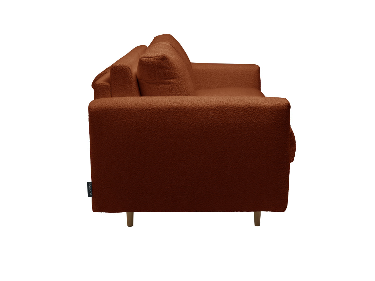 Canapé droit convertible COCOONE ouverture express tissu bouclette orange 140x200  BOBOCHIC 3 places - Vue supplémentaire 3