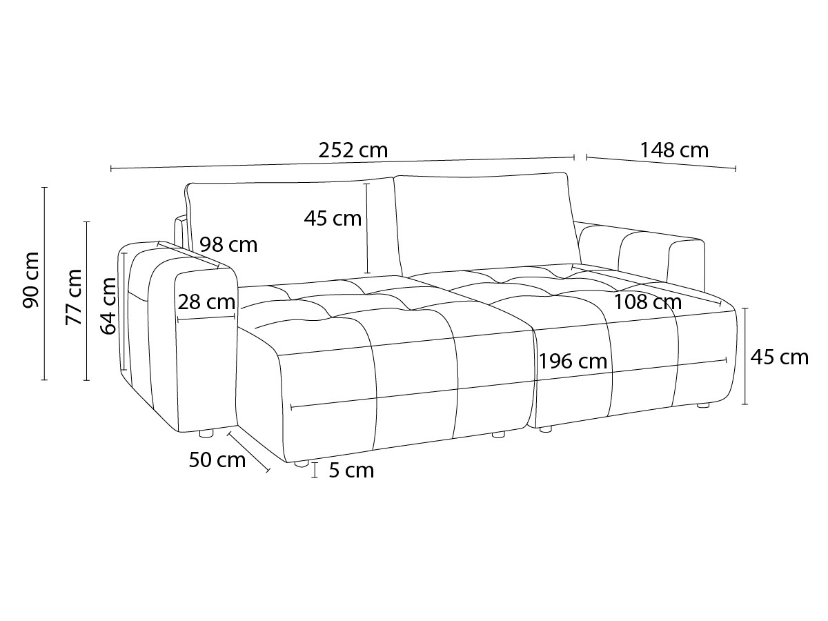 Canapé d'angle fixe EVEREST tissu chiné - Orange - Angle droit - 10 coussins