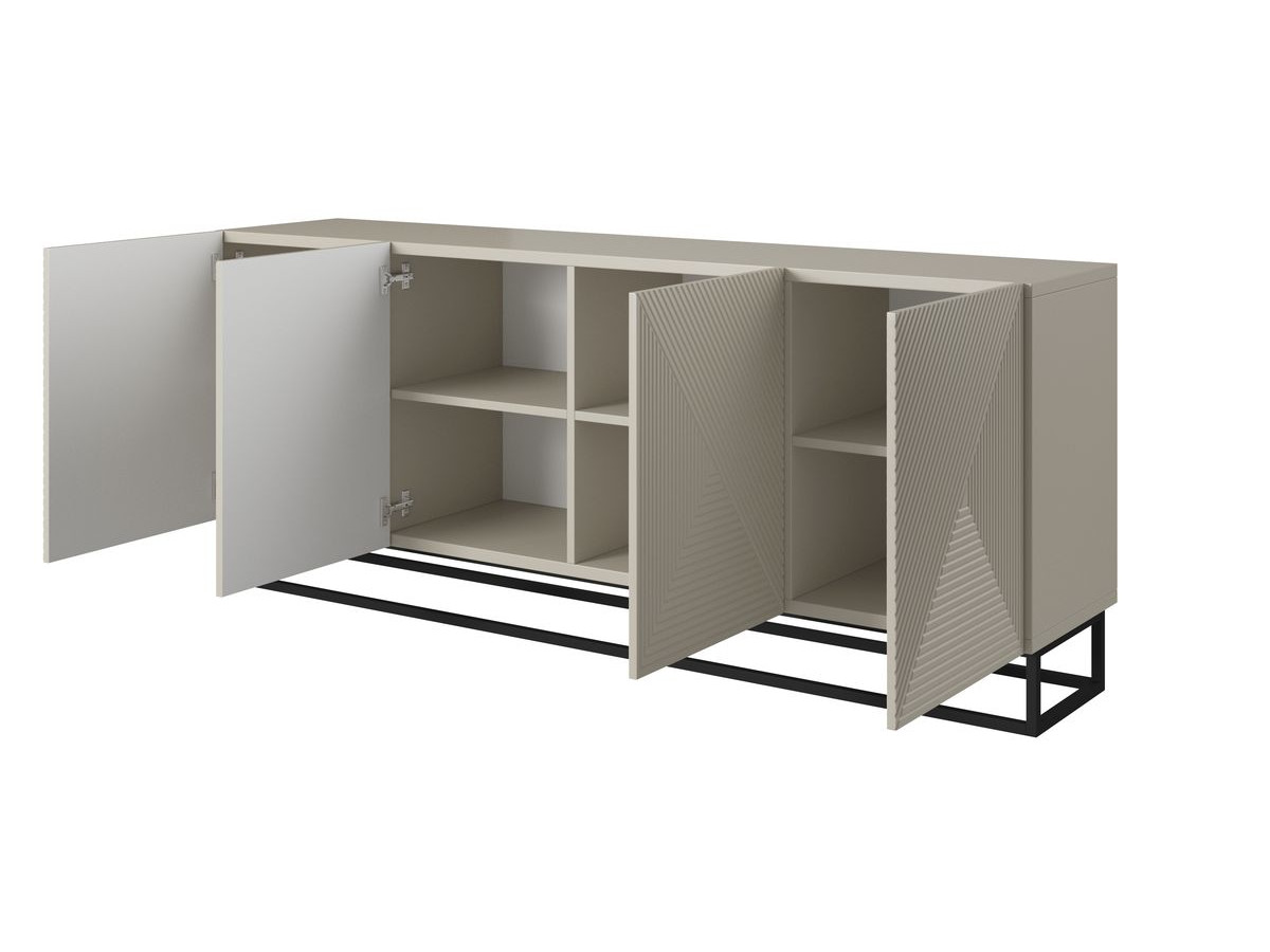 Buffet 4 portes 200 cm ALICE pieds en métal