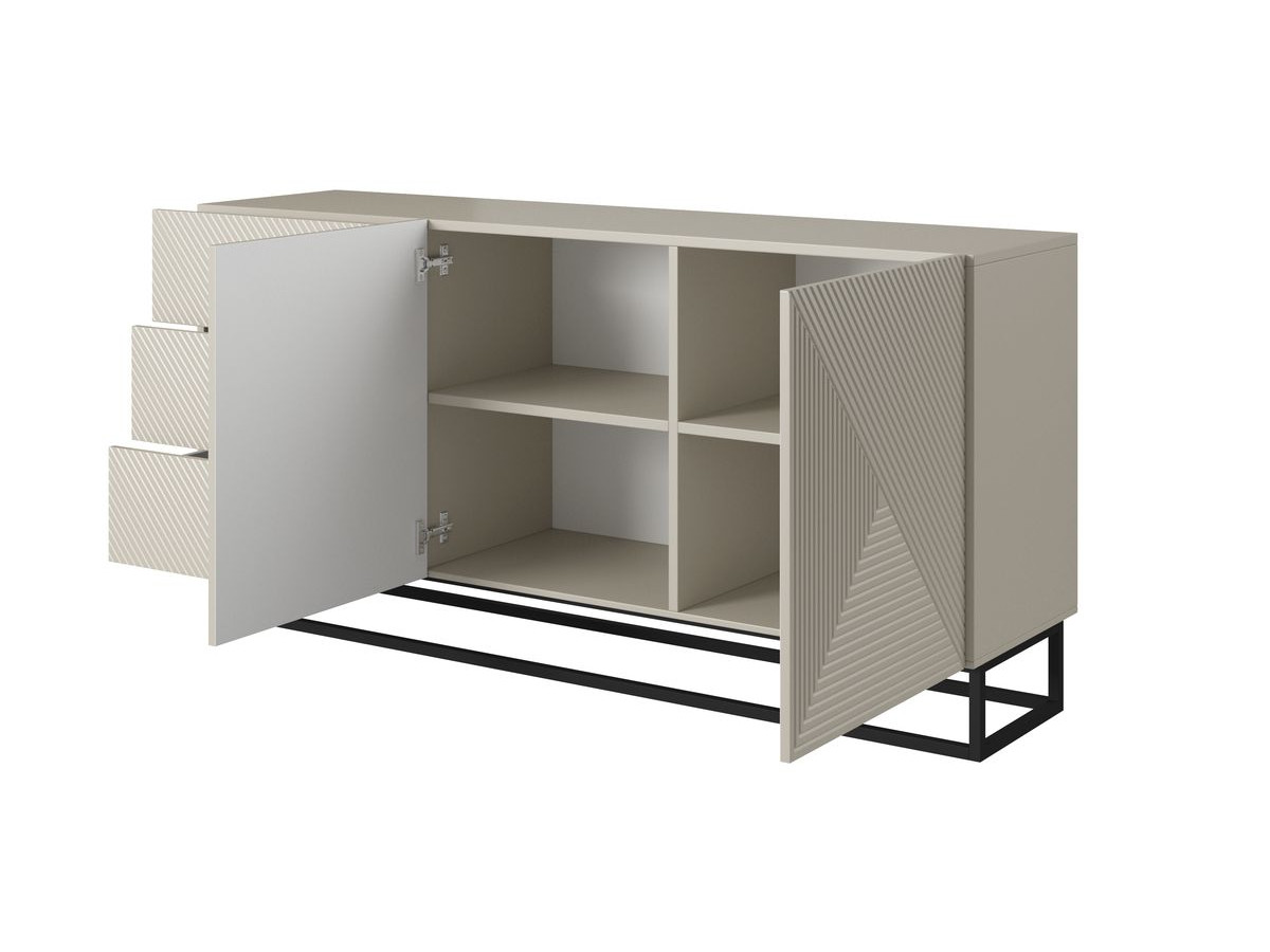 Buffet 2 portes 167 cm ALICE pieds en métal beige — vue 6