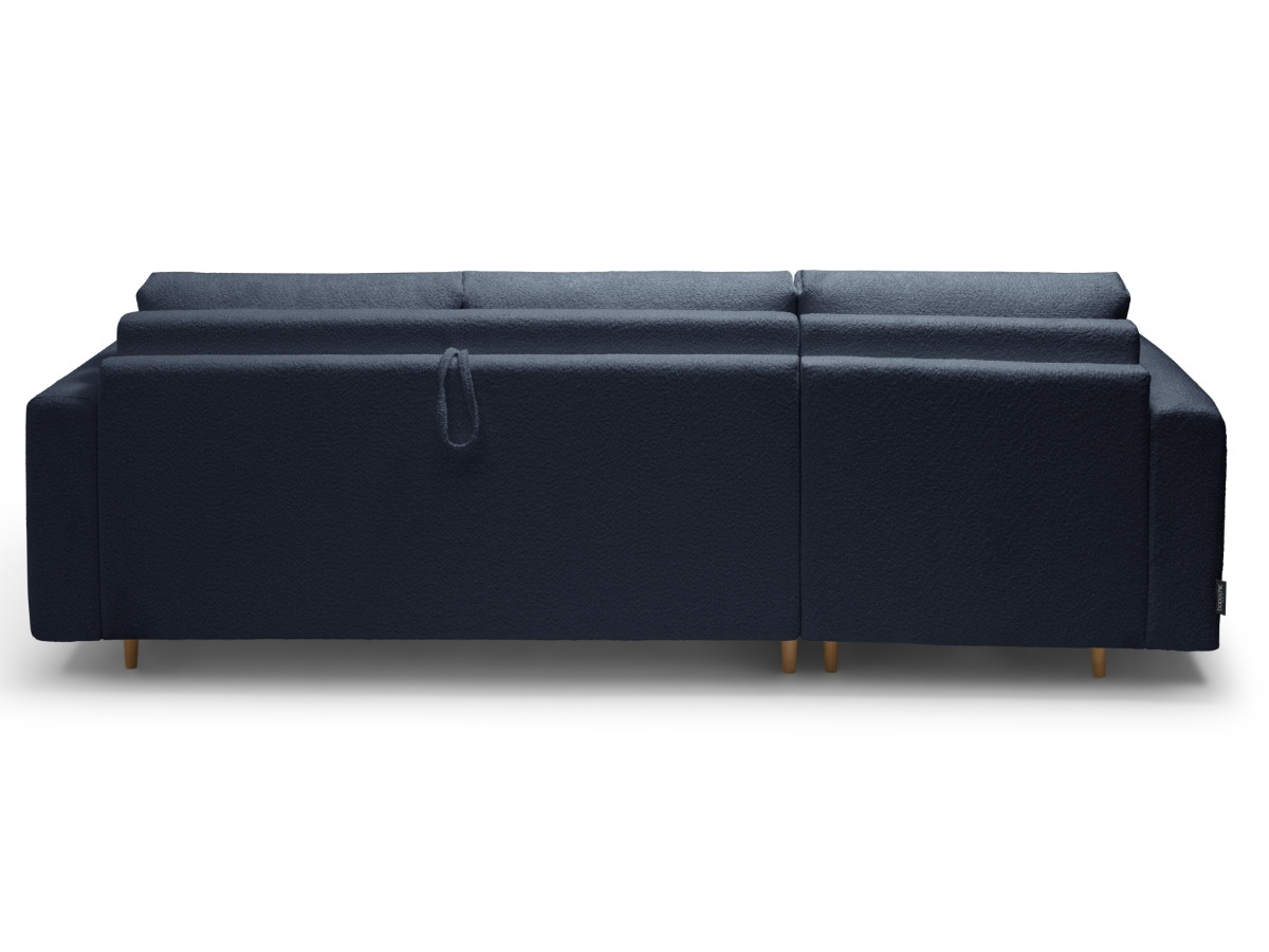 Canapé d'angle réversible convertible express coffre COCOONE tissu bouclette