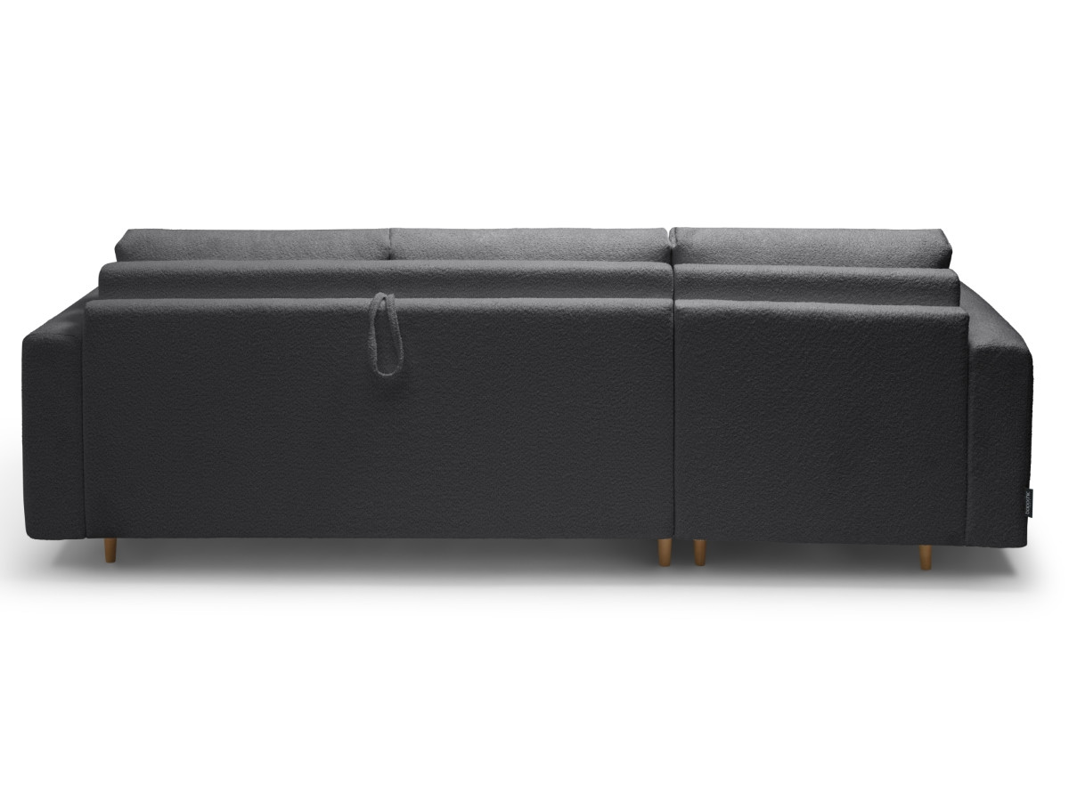 Canapé d'angle réversible convertible express coffre COCOONE tissu bouclette