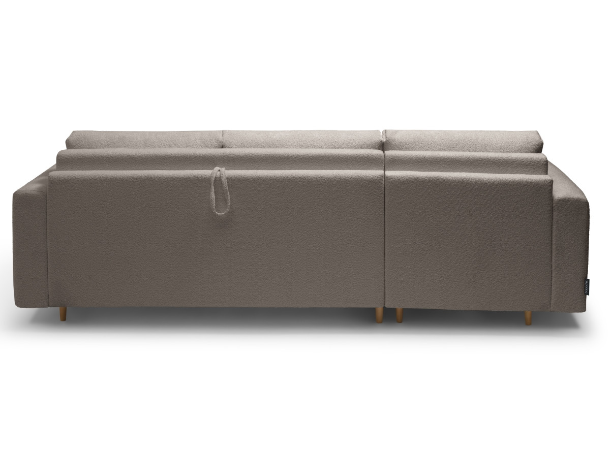 Canapé d'angle réversible convertible express coffre COCOONE tissu bouclette