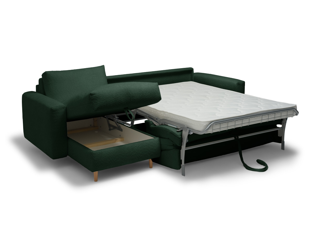 Canapé d'angle réversible convertible express coffre COCOONE tissu bouclette