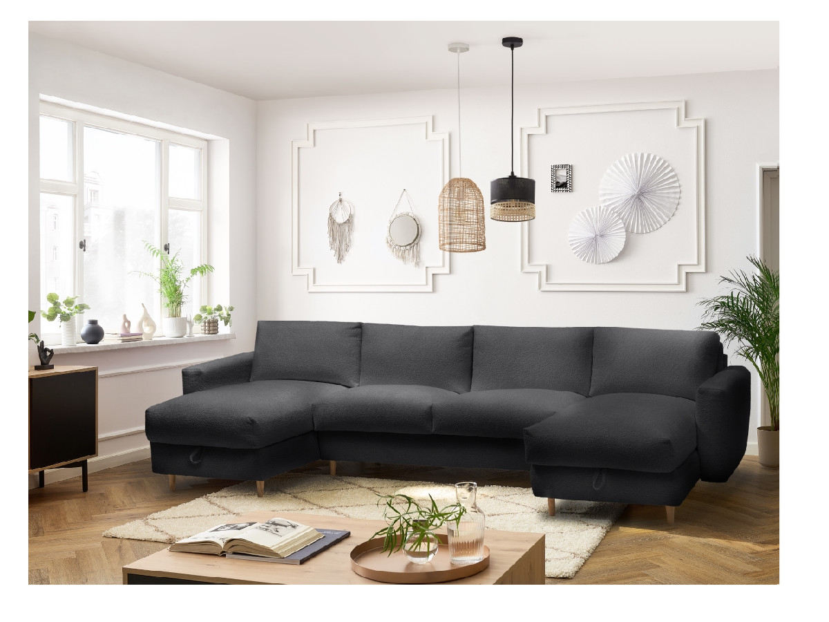 COCOONE panoramische slaapbank met snelle opbergruimte en badstof