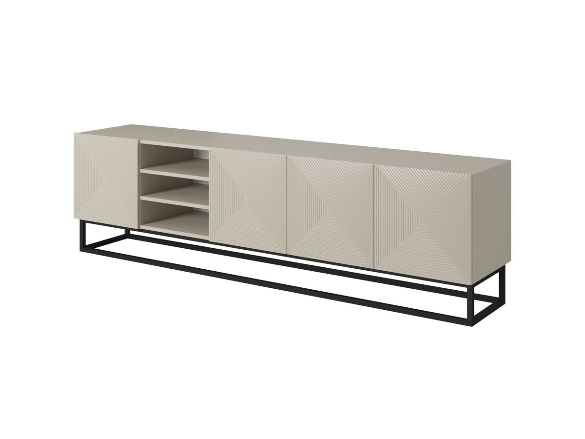 ALICE 200 cm TV-meubel met nissen en metalen poten