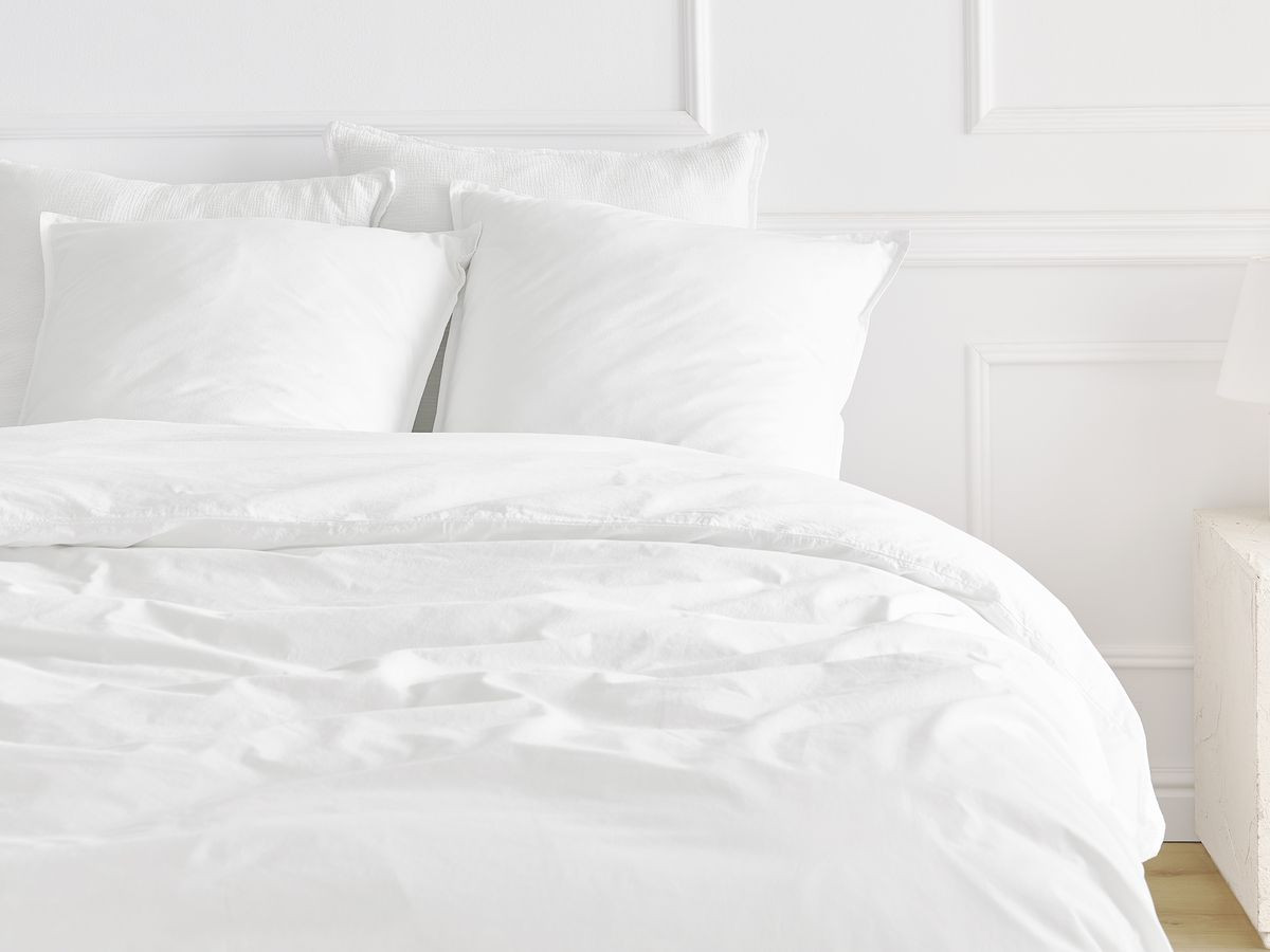 Housse de couette HERA en percale de coton blanc — vue 4