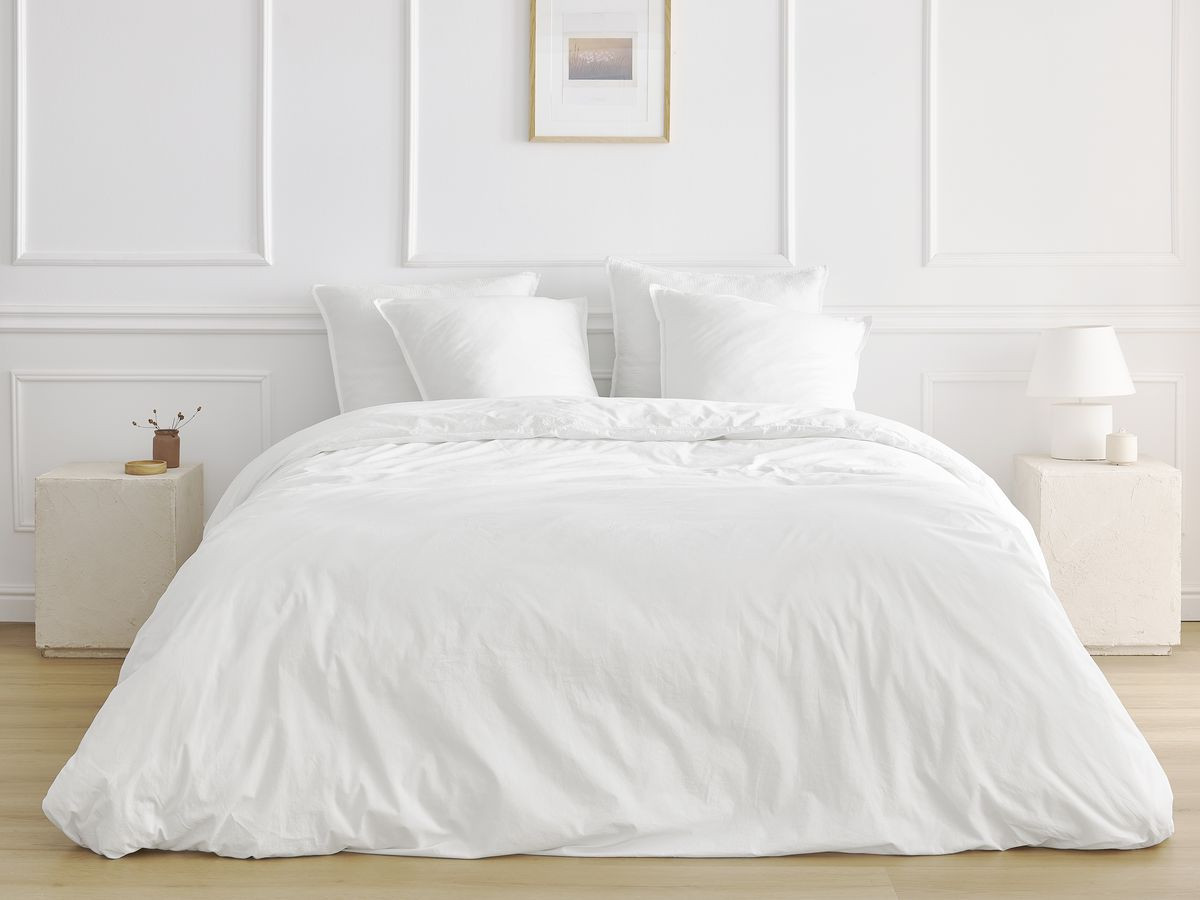 Housse de couette HERA en percale de coton blanc — vue 6