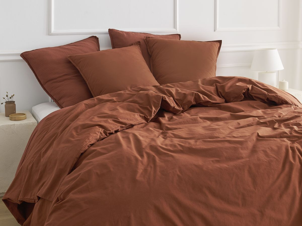 HERA volwassen katoenen percal beddengoedset met dekbedovertrek en kussenslopen