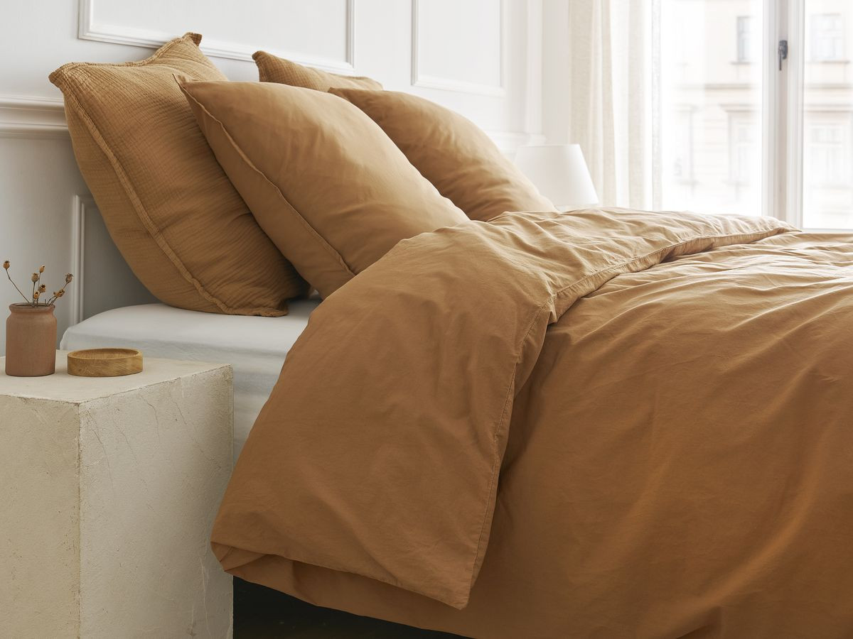 HERA volwassen katoenen percal beddengoedset met dekbedovertrek en kussenslopen