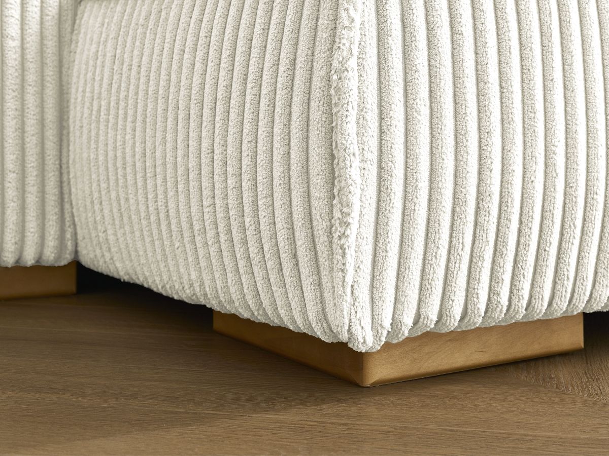 Canapé d'angle fixe EVEREST tissu chiné - Orange - Angle droit - 10 coussins