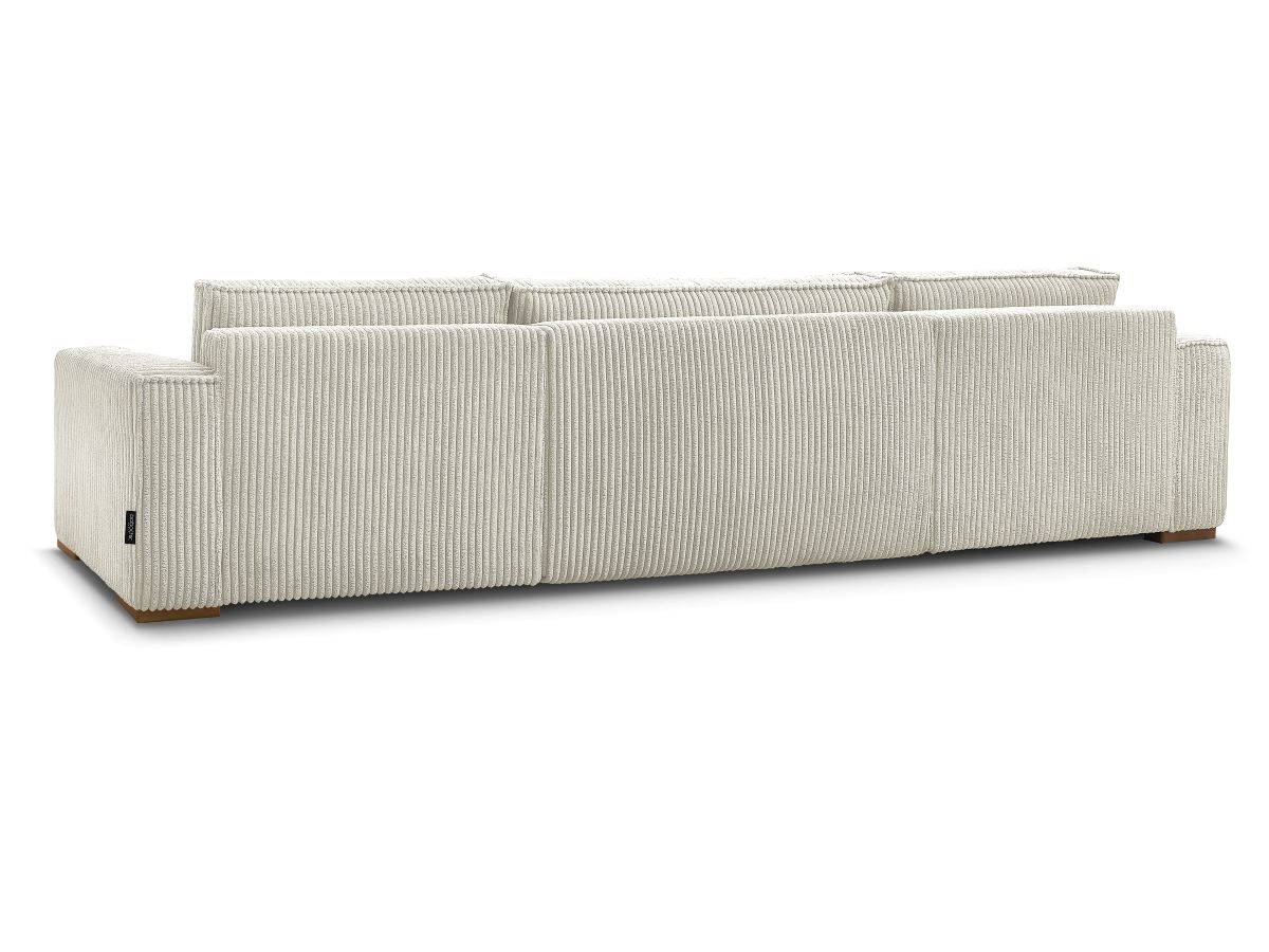 Canapé d'angle fixe EVEREST tissu chiné - Orange - Angle droit - 10 coussins
