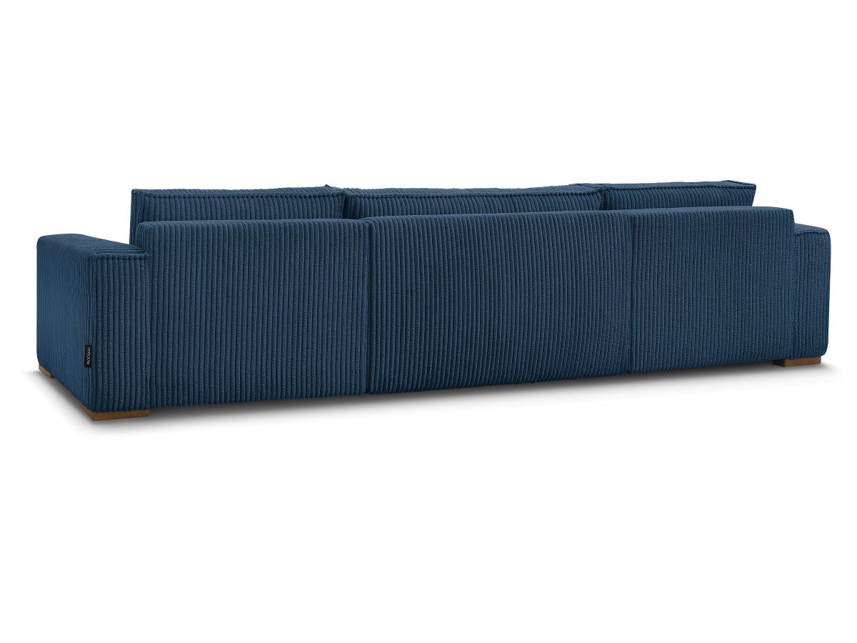 Canapé d'angle fixe EVEREST tissu chiné - Orange - Angle droit - 10 coussins