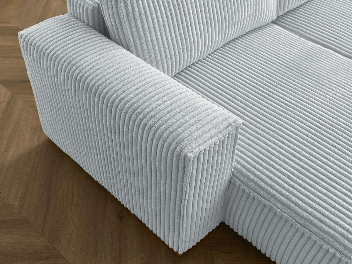 Canapé d'angle fixe EVEREST tissu chiné - Orange - Angle droit - 10 coussins