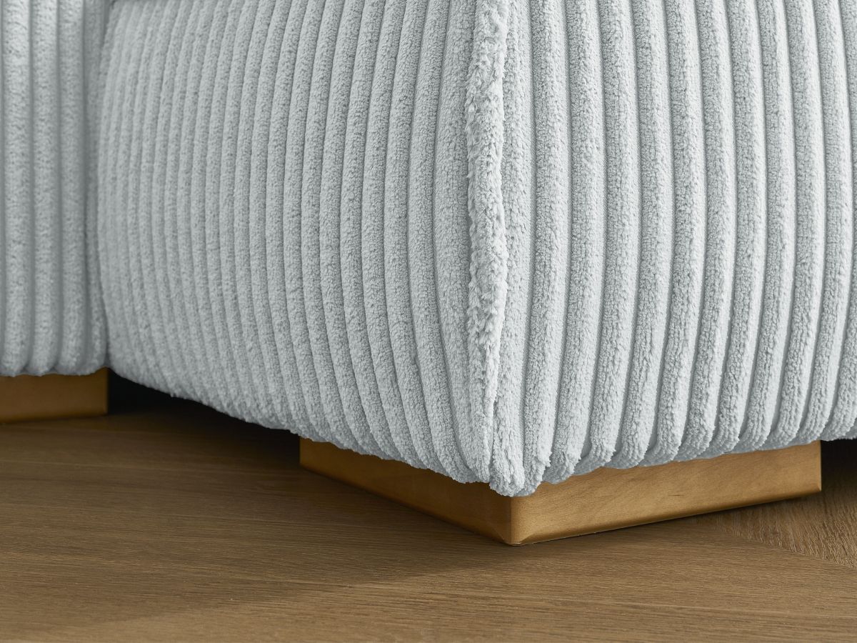 Canapé d'angle fixe EVEREST tissu chiné - Orange - Angle droit - 10 coussins