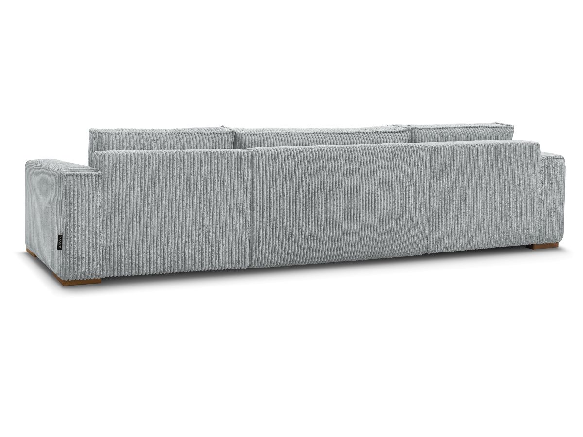 Canapé d'angle fixe EVEREST tissu chiné - Orange - Angle droit - 10 coussins
