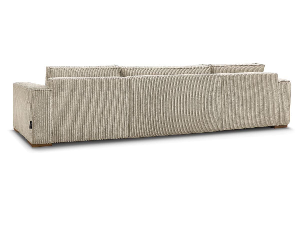 Canapé d'angle fixe EVEREST tissu chiné - Orange - Angle droit - 10 coussins