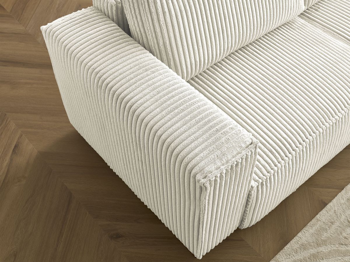 Canapé d'angle convertible réversible coffre CHELSEA gros côtelé doux