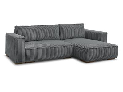 Canapé d'angle réversible convertible coffre CHELSEA gros côtelé doux