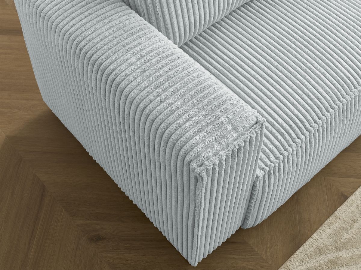 Canapé d'angle fixe EVEREST tissu chiné - Orange - Angle droit - 10 coussins