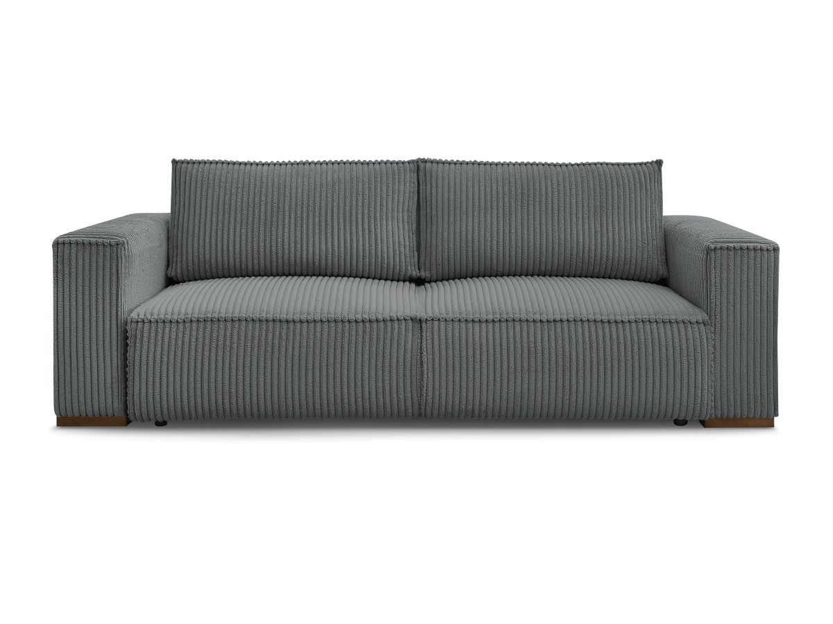 Canapé d'angle fixe EVEREST tissu chiné - Orange - Angle droit - 10 coussins