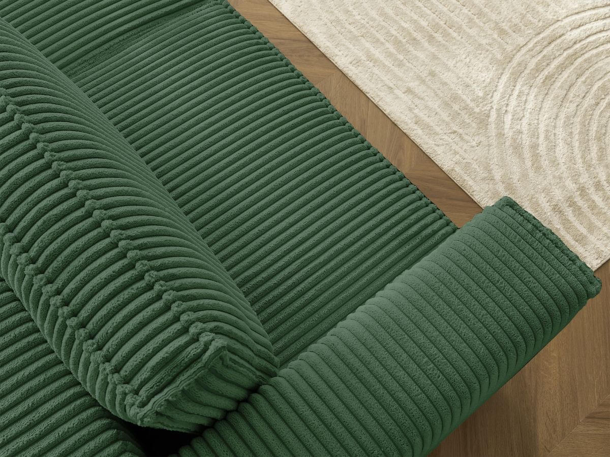 Canapé d'angle fixe EVEREST tissu chiné - Orange - Angle droit - 10 coussins