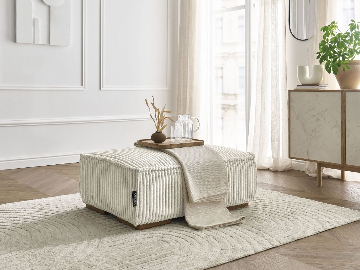 Pouf CHELSEA gros côtelé doux