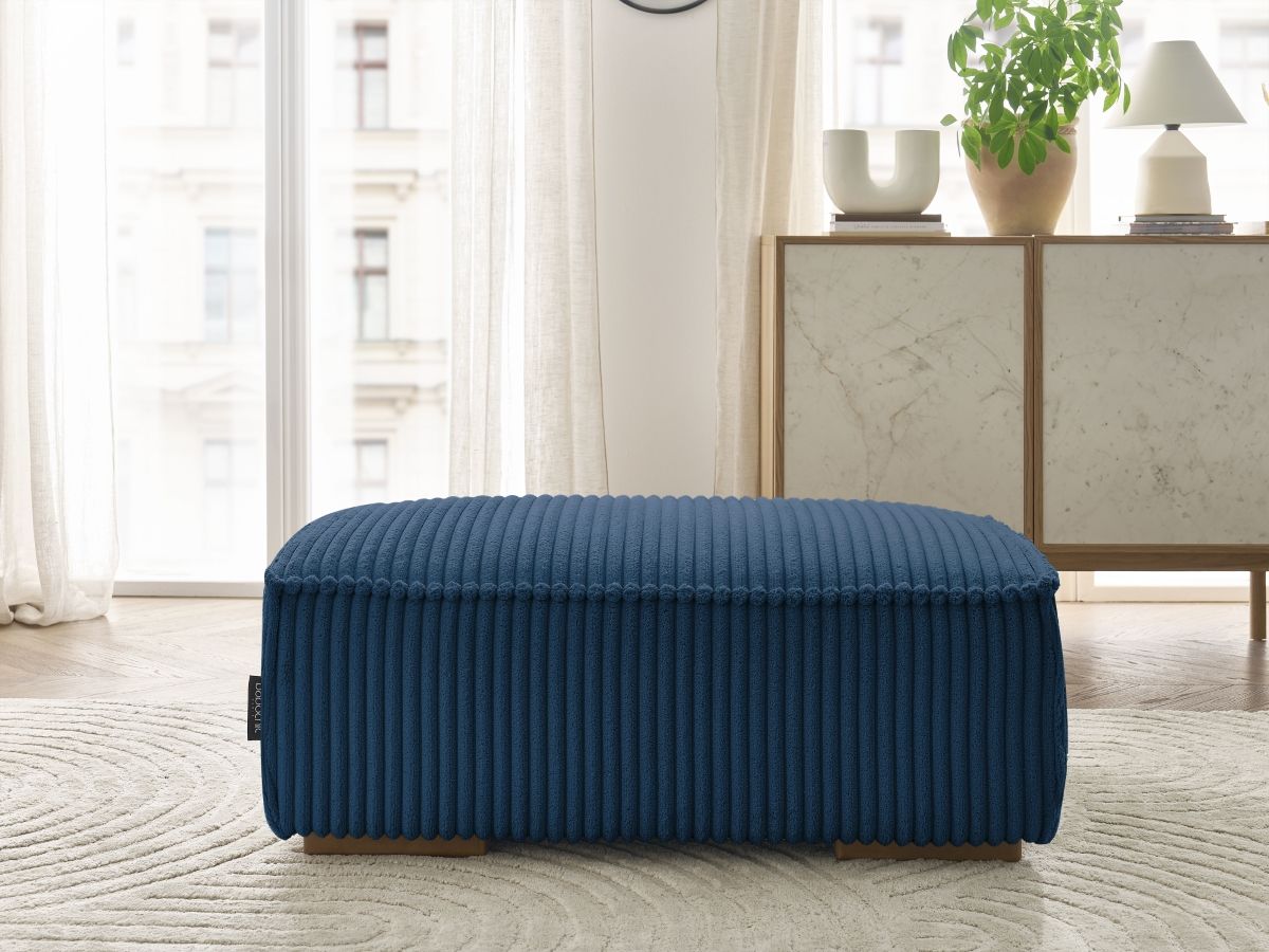 Pouf CHELSEA gros côtelé doux bleu foncé — vue 5