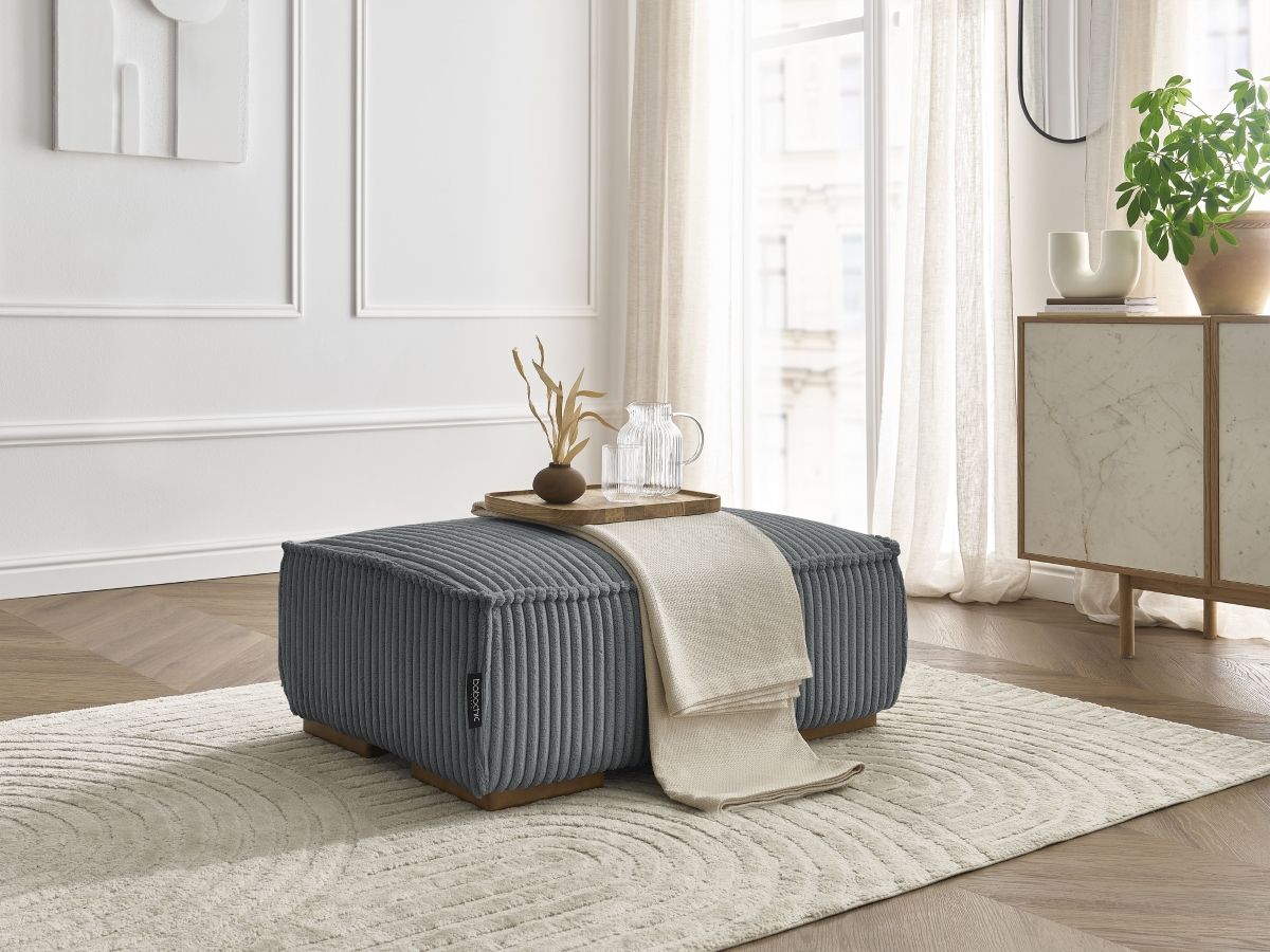 Pouf CHELSEA gros côtelé doux