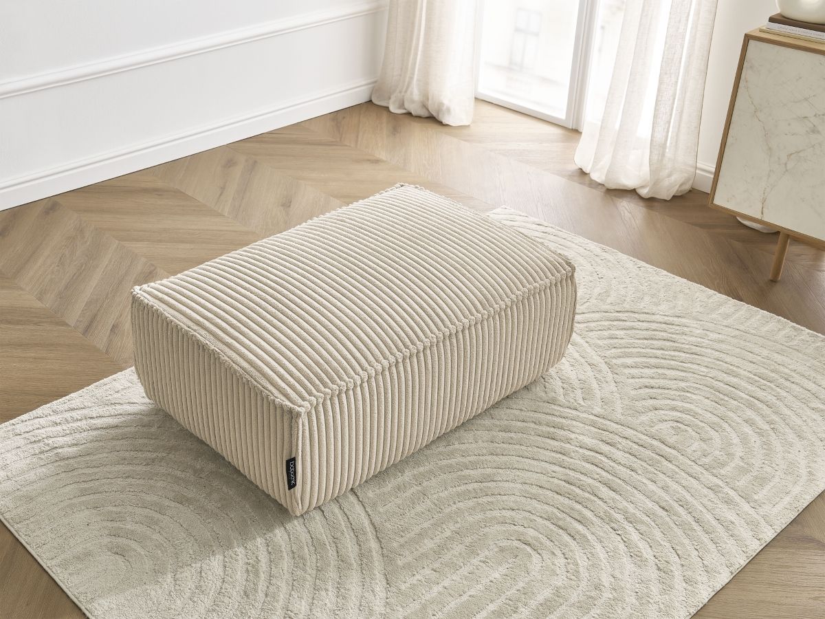 Pouf CHELSEA gros côtelé doux