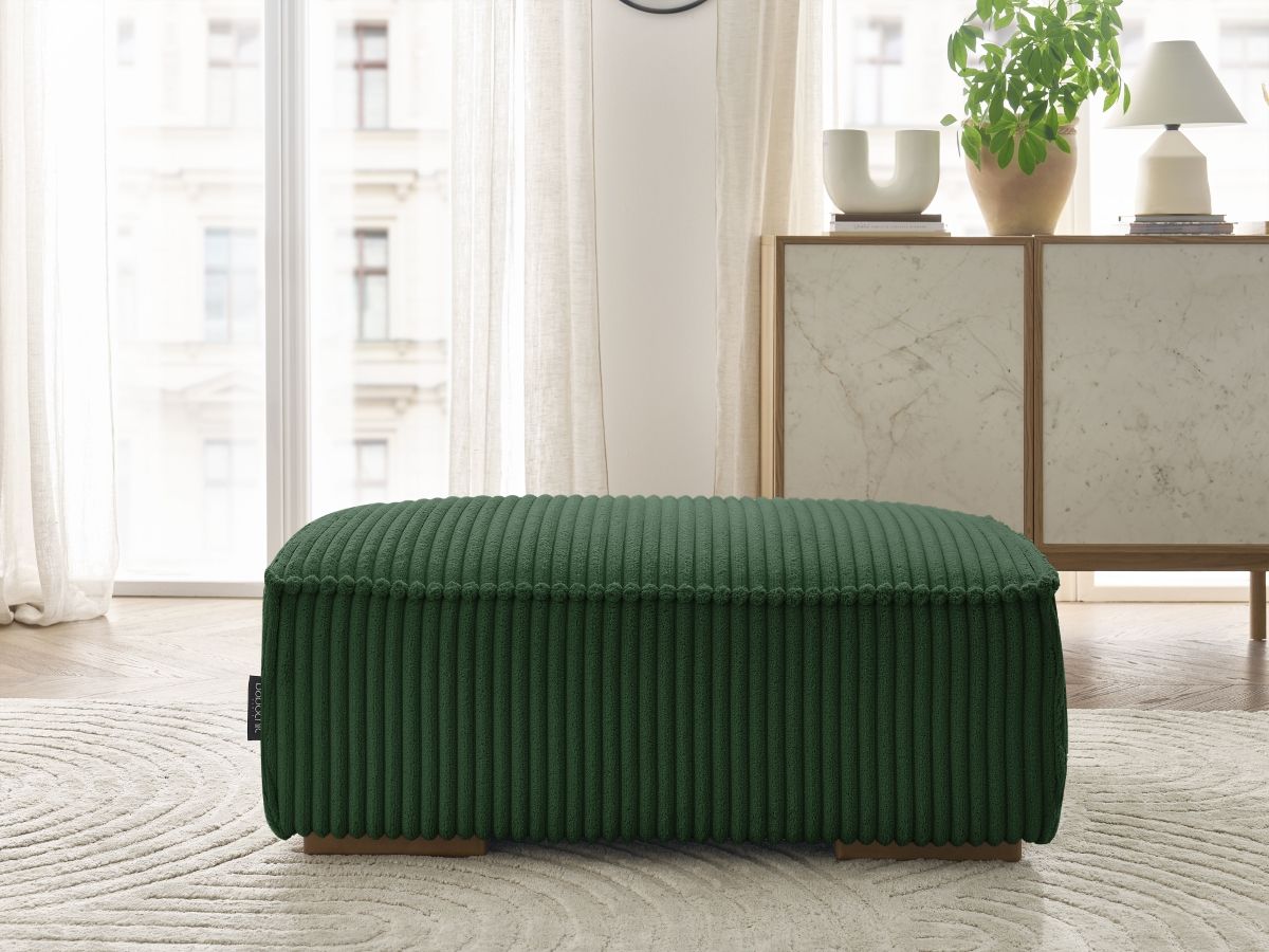 Pouf CHELSEA gros côtelé doux vert — vue 5