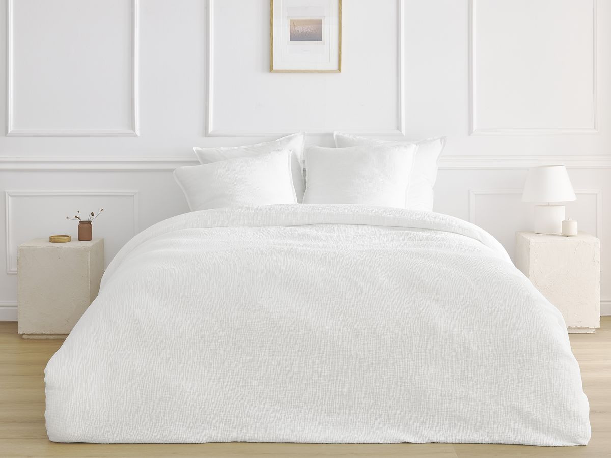 Housse de couette HESTIA en gaze de coton blanc — vue 5