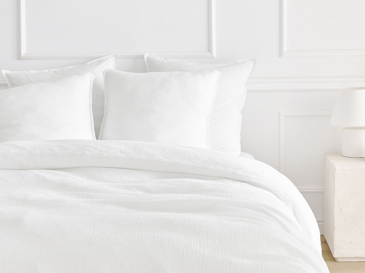 Housse de couette HESTIA en gaze de coton blanc