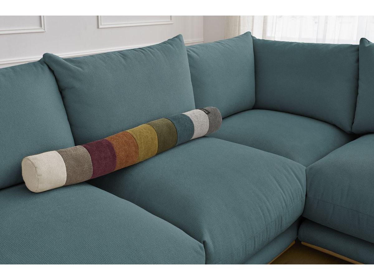 Canapé d'angle réversible ERNEST avec pouf bleu foncé  réversible BOBOCHIC 5 places - Vue supplémentaire 2