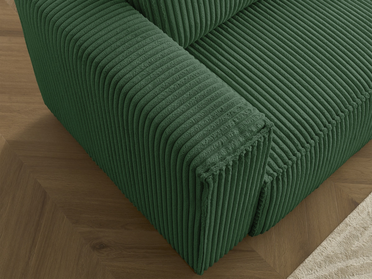 Canapé d'angle fixe EVEREST tissu chiné - Orange - Angle droit - 10 coussins