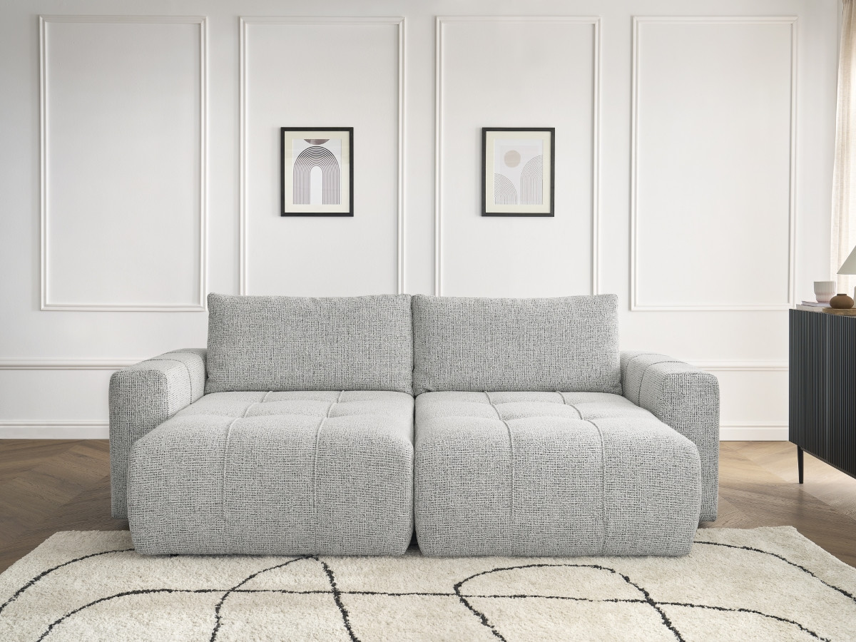 Canapé droit 4 places ARSENE assise profonde chiné gris clair — vue 5