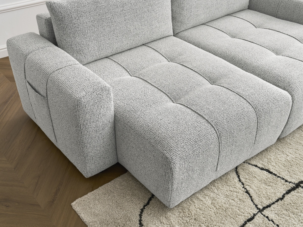 Canapé droit fixe 4 places ARSENE assise profonde tissu chiné