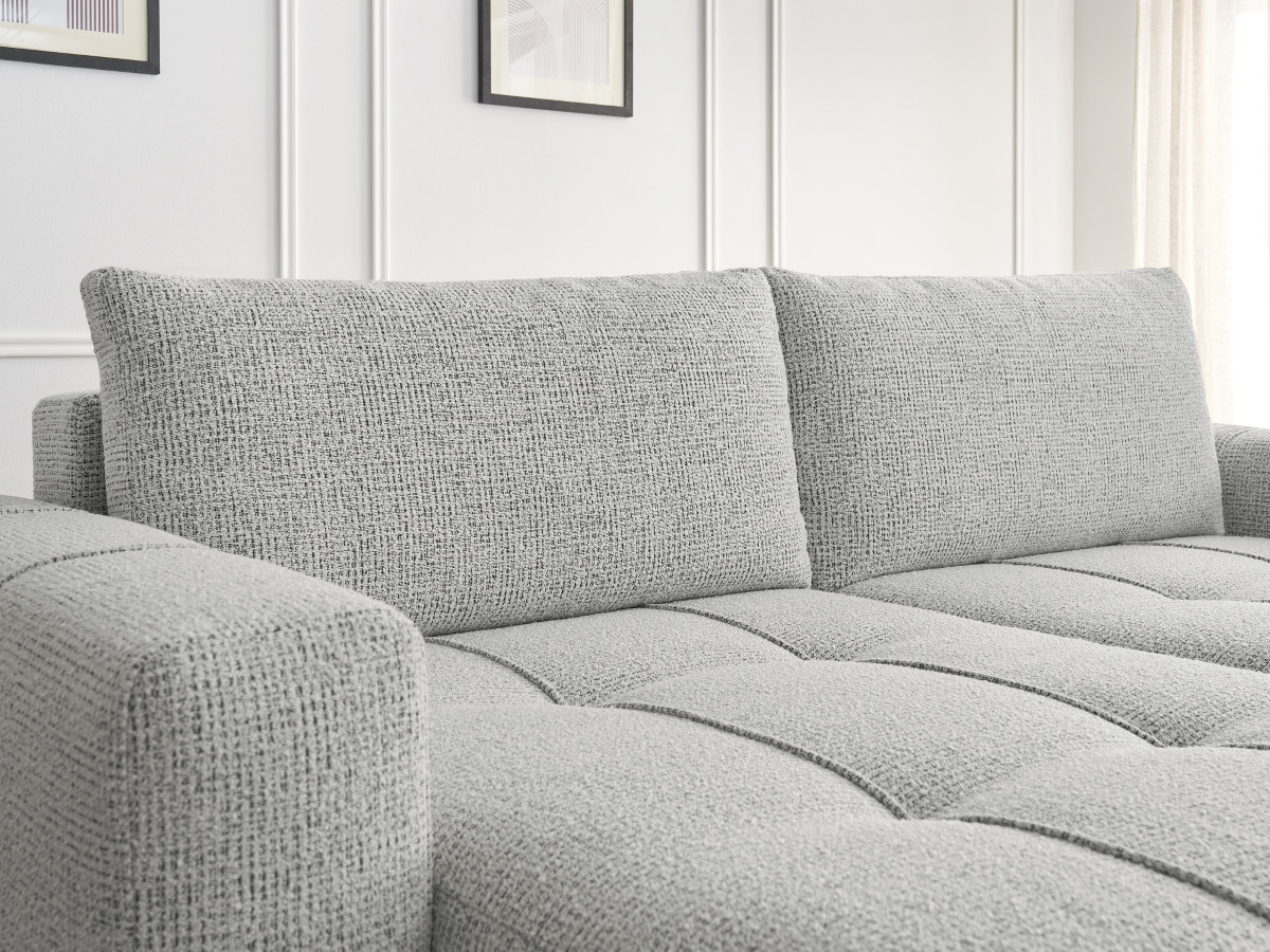 Canapé droit fixe 4 places ARSENE assise profonde tissu chiné