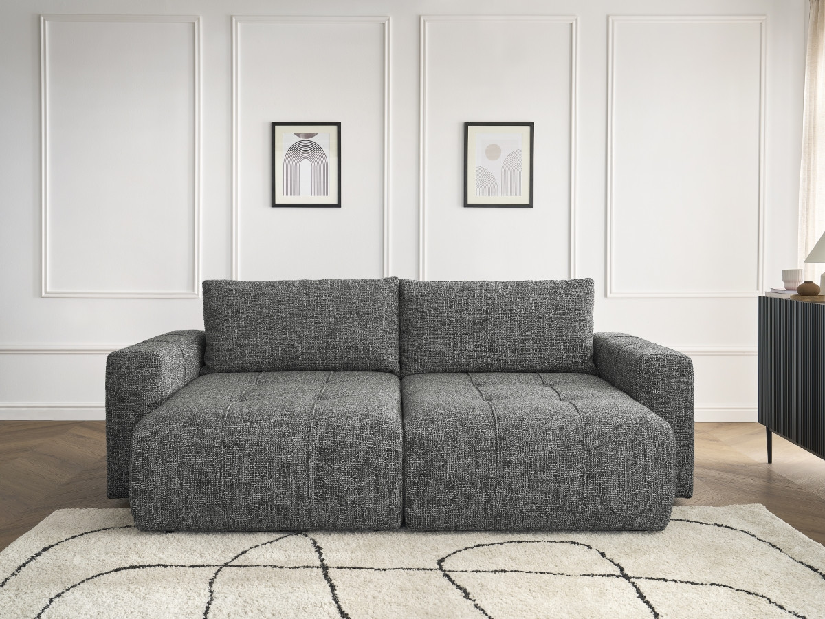 Canapé droit 4 places ARSENE assise profonde chiné gris foncé — vue 5